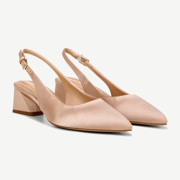 New - Franco Sarto Womens Racer Slingback - Heel Pointed Toe Pump, SZ 6.5 -Beige - Picture 1 of 8